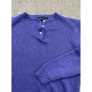 Lady Van Heusen Hand Knit Size Large Sweater Purple Color Excellent Condition‎